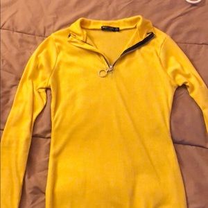 Minidress with collar and zipper